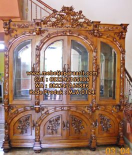 Lemari Pajangan Ukir Manohara-MJA-0124-Mebel Jepara Asli