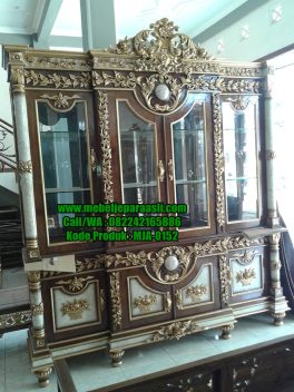 Lemari Pajangan Ukiran Bulan-MJA-0152-Mebel Jepara Asli