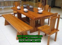 Set Meja Makan Jati Solid-MJA-0156-Mebel Jepara Asli