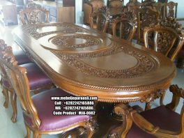 set kursi makan ukir jati mewah-Mebel Jepara Asli