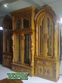 Lemari Pajangan Ukiran Sriwijaya-MJA-0189-Mebel Jepara Asli