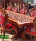 Set Meja Kursi Makan Ukiran Klasik