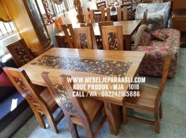 1 set meja makan minimalis model koin, jual 1 set meja makan minimalis model koin, meja makan koin sono, set meja makan koin, set meja makan minimalis terbaru, set meja makan 6 kursi