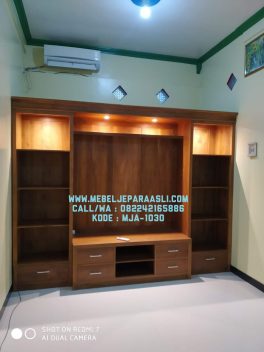 lemari bufet TV minimalis kayu jati model terbaru