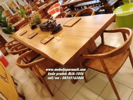 Set Meja Makan Kayu Jati Solid Natural