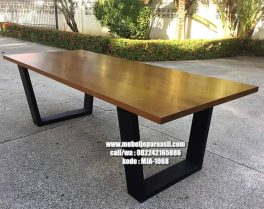 meja jati kaki besi