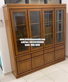 lemari rak buku kaca